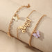 Wholesale temperament pink butterfly alloy Anklet JDC-AS-NZ004 anklet 奈珠 FZ0119danzi Wholesale Jewelry JoyasDeChina Joyas De China