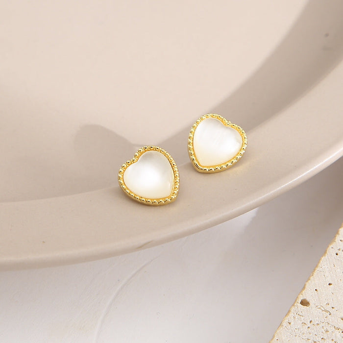 Wholesale three-dimensional peach checkerboard checkerboard alloy stud earrings JDC-ES-F002 Earrings 韩之尚 Wholesale Jewelry JoyasDeChina Joyas De China