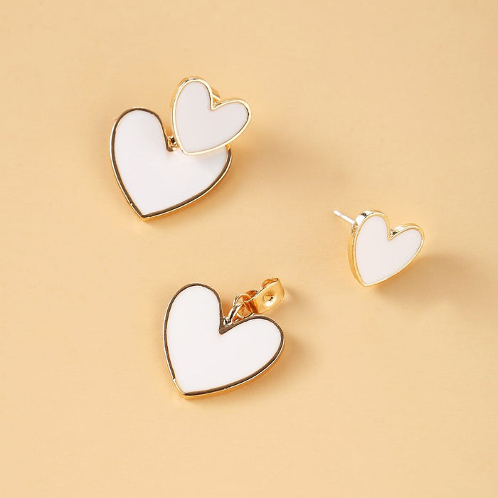 Wholesale three-dimensional peach checkerboard checkerboard alloy stud earrings JDC-ES-F002 Earrings 韩之尚 Wholesale Jewelry JoyasDeChina Joyas De China