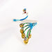 Wholesale three-dimensional peacock Thai silver opening ring JDC-RS-NS005 Rings 尼森 kaip color Wholesale Jewelry JoyasDeChina Joyas De China