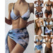 Wholesale Tie Dye Printed Polyester Ladies Bikini Swimwear MOQ≥2 JDC-SW-RongY001 Swimwear 荣耀 Wholesale Jewelry JoyasDeChina Joyas De China