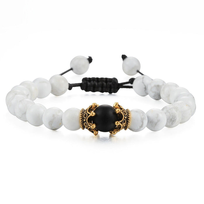 Wholesale Tiger Eye Stone Crown Natural Stone Beaded Bracelet JDC-BT-JiuJ019 Bracelet 九江 Wholesale Jewelry JoyasDeChina Joyas De China