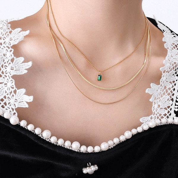 Wholesale titanium steel 18K Gold Plated Chinese Style Necklace JDC-NE-MiLi004 necklaces 迷丽 Wholesale Jewelry JoyasDeChina Joyas De China