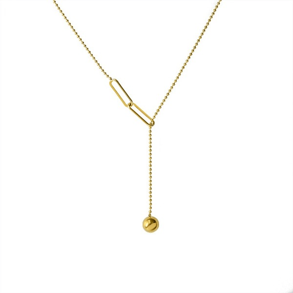 Wholesale titanium steel 18K gold plated tassel necklace JDC-NE-MiLi005 necklaces 迷丽 Wholesale Jewelry JoyasDeChina Joyas De China