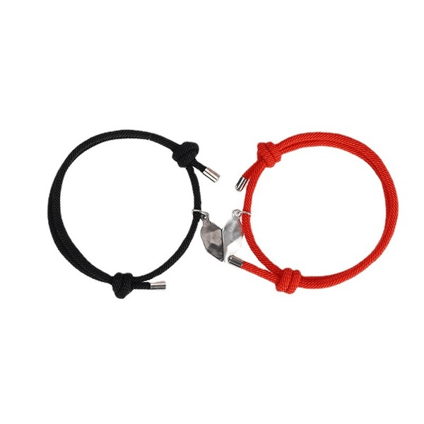 Wholesale Titanium Steel Black and White Wishing Stone Couple Splicing Love Bracelet JDC-BT-Yongy006 Bracelet 永依 Wholesale Jewelry JoyasDeChina Joyas De China