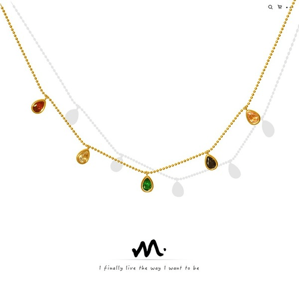 Wholesale titanium steel color Necklace JDC-NE-MiLi002 necklaces 迷丽 Wholesale Jewelry JoyasDeChina Joyas De China