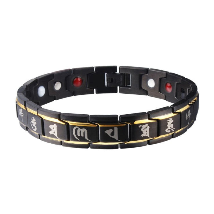 Wholesale Titanium Steel Couple Magnetic Bracelet JDC-BT-HUAY001 Bracelet 华印 Female six characters Wholesale Jewelry JoyasDeChina Joyas De China