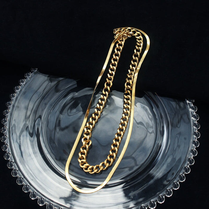 Wholesale Titanium Steel Cuban Chain Necklace JDC-NE-MiMu001 Necklaces 米目 Wholesale Jewelry JoyasDeChina Joyas De China