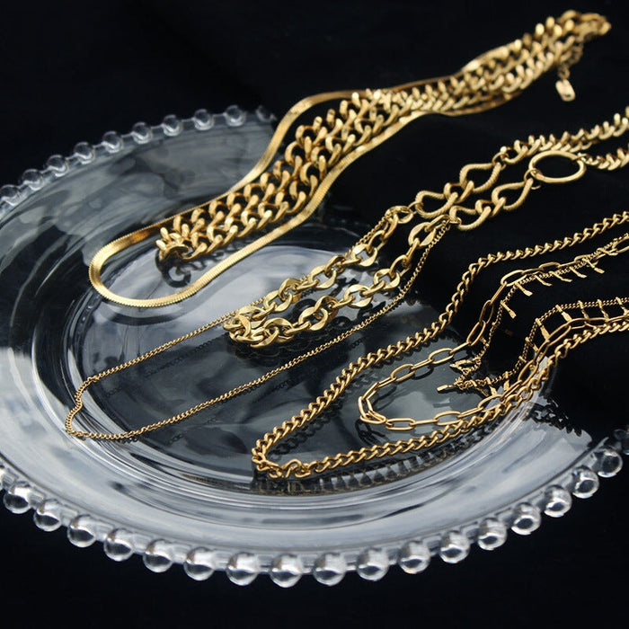 Wholesale Titanium Steel Cuban Chain Necklace JDC-NE-MiMu001 Necklaces 米目 Wholesale Jewelry JoyasDeChina Joyas De China