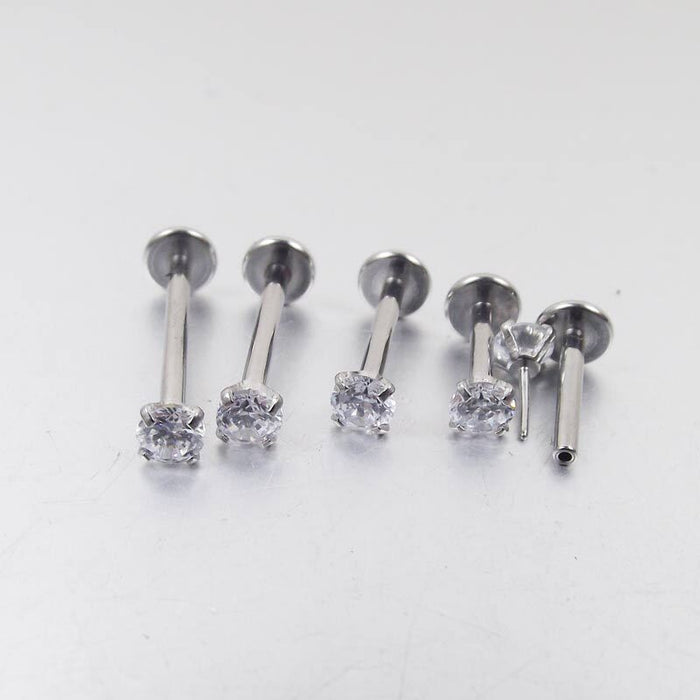 Wholesale titanium steel fine needle flat bottom Lip studs JDC-LS-SaiY001 Piercings 塞尧 1.2mm*6mm Wholesale Jewelry JoyasDeChina Joyas De China