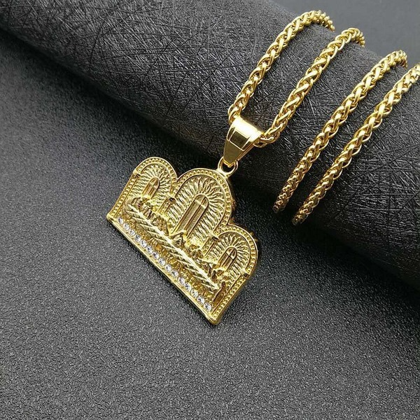 Wholesale Titanium Steel Gold Plated Catholic Christian Pendant Charms JDC-CS-FY048 charms 福友 Wholesale Jewelry JoyasDeChina Joyas De China