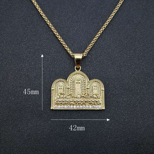 Wholesale Titanium Steel Gold Plated Catholic Christian Pendant Charms JDC-CS-FY048 charms 福友 Wholesale Jewelry JoyasDeChina Joyas De China