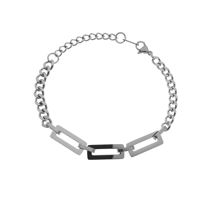 Wholesale Titanium Steel Hip Hop Cuban Thick Chain Bracelet JDC-BT-JiuB003 Bracelet 玖柏 18CM+4CM Wholesale Jewelry JoyasDeChina Joyas De China