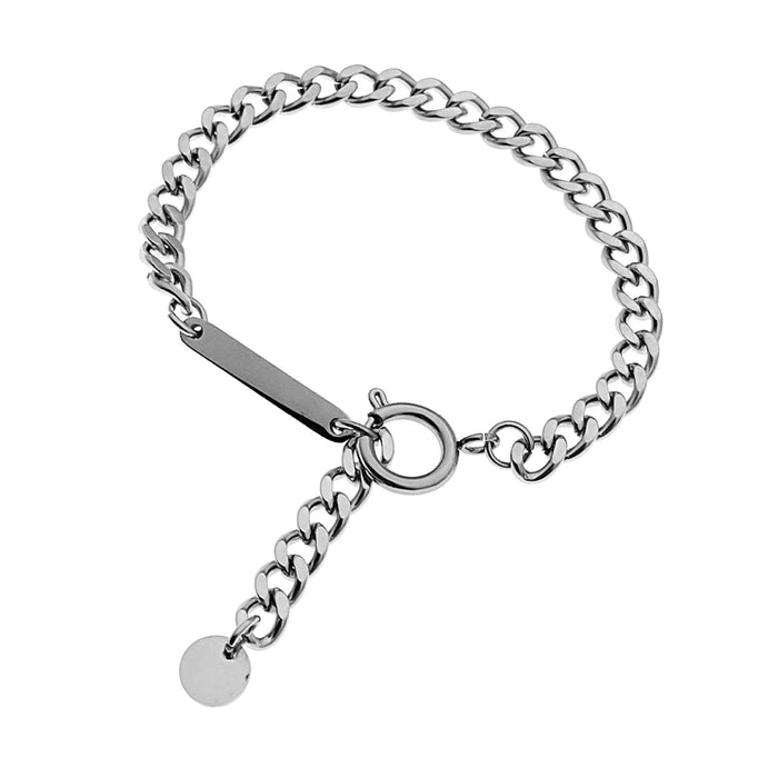 Wholesale Titanium Steel Hip Hop Simple Couple Cuban Bracelet JDC-BT-JiuB005 Bracelet 玖柏 17CM Wholesale Jewelry JoyasDeChina Joyas De China
