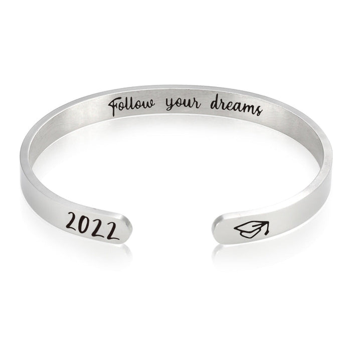 Wholesale Titanium Steel Lettering Graduation Season Stainless Steel Bracelet JDC-BT-Mail003 Bracelet 麦伦 G3460 Wholesale Jewelry JoyasDeChina Joyas De China