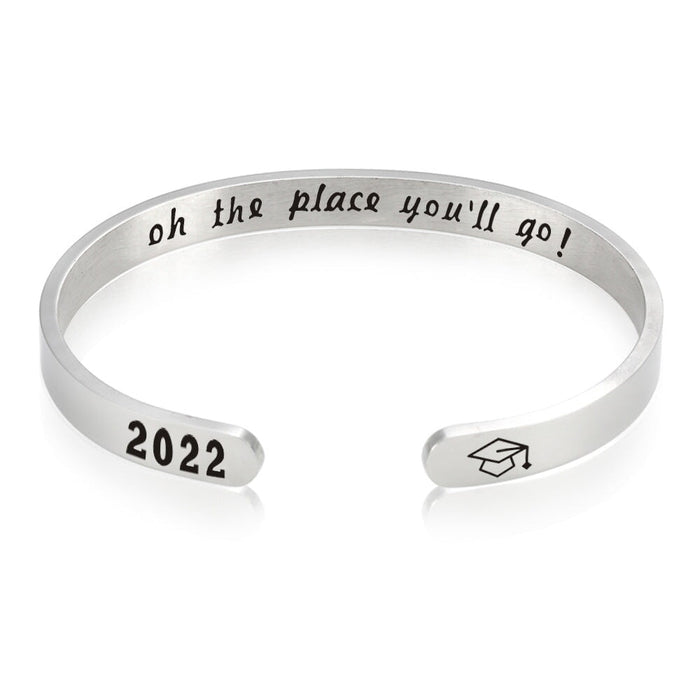 Wholesale Titanium Steel Lettering Graduation Season Stainless Steel Bracelet JDC-BT-Mail003 Bracelet 麦伦 G3461 Wholesale Jewelry JoyasDeChina Joyas De China
