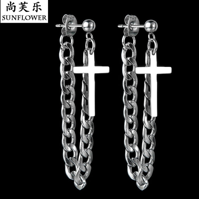 Wholesale titanium steel lovers cross chain non fading personalized Earrings JDC-ES-RXSFL014 Earrings 尚芙乐 Wholesale Jewelry JoyasDeChina Joyas De China