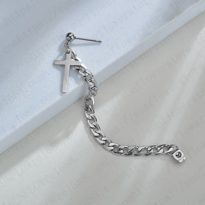 Wholesale titanium steel lovers cross chain non fading personalized Earrings JDC-ES-RXSFL014 Earrings 尚芙乐 Wholesale Jewelry JoyasDeChina Joyas De China