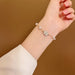 Wholesale Titanium Steel Pearl Flower Zircon Bracelet JDC-BT-LouS002 Bracelet 缕莎 Wholesale Jewelry JoyasDeChina Joyas De China