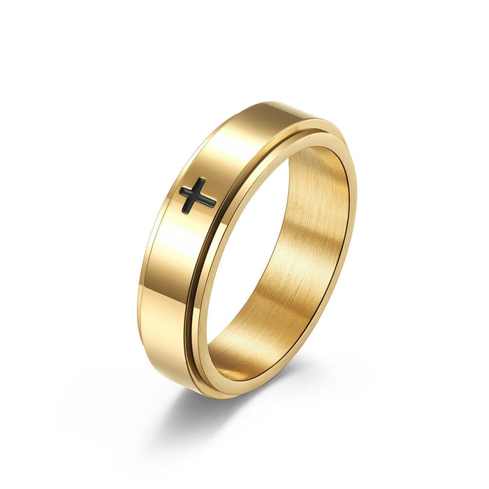 Wholesale titanium steel rotatable ring JDC-RS-QianF014 Rings 千风 2 5# Wholesale Jewelry JoyasDeChina Joyas De China