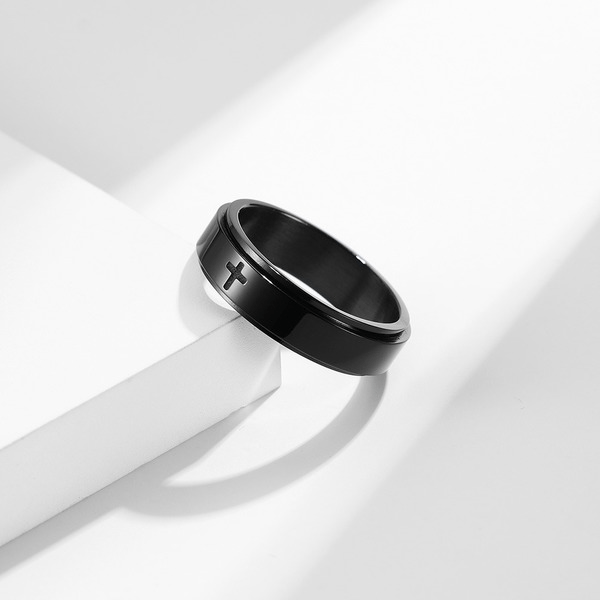 Wholesale titanium steel rotatable ring JDC-RS-QianF014 Rings 千风 Wholesale Jewelry JoyasDeChina Joyas De China