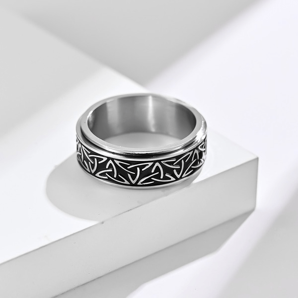 Wholesale titanium steel rotatable ring JDC-RS-QianF015 Rings 千风 Wholesale Jewelry JoyasDeChina Joyas De China