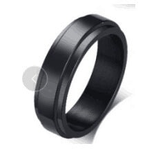Wholesale Titanium Steel Rotating Stars Moon Decompression Anti-Anxiety Ring JDC-RS-DingC001 Rings 顶潮 6MM--black 7 Wholesale Jewelry JoyasDeChina Joyas De China