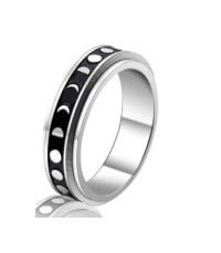 Wholesale Titanium Steel Rotating Stars Moon Decompression Anti-Anxiety Ring JDC-RS-DingC001 Rings 顶潮 6MM--yueliang 7 Wholesale Jewelry JoyasDeChina Joyas De China