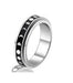Wholesale Titanium Steel Rotating Stars Moon Decompression Anti-Anxiety Ring JDC-RS-DingC001 Rings 顶潮 6MM--yueliang 7 Wholesale Jewelry JoyasDeChina Joyas De China