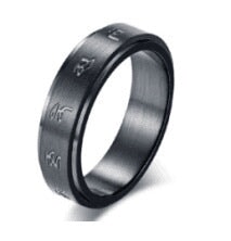 Wholesale Titanium Steel Rotating Stars Moon Decompression Anti-Anxiety Ring JDC-RS-DingC001 Rings 顶潮 8MM--heiseliuzi 7 Wholesale Jewelry JoyasDeChina Joyas De China