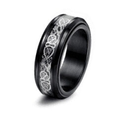 Wholesale Titanium Steel Rotating Stars Moon Decompression Anti-Anxiety Ring JDC-RS-DingC001 Rings 顶潮 8MM--longw 7 Wholesale Jewelry JoyasDeChina Joyas De China