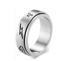 Wholesale Titanium Steel Rotating Stars Moon Decompression Anti-Anxiety Ring JDC-RS-DingC001 Rings 顶潮 8MM--shandian 7 Wholesale Jewelry JoyasDeChina Joyas De China