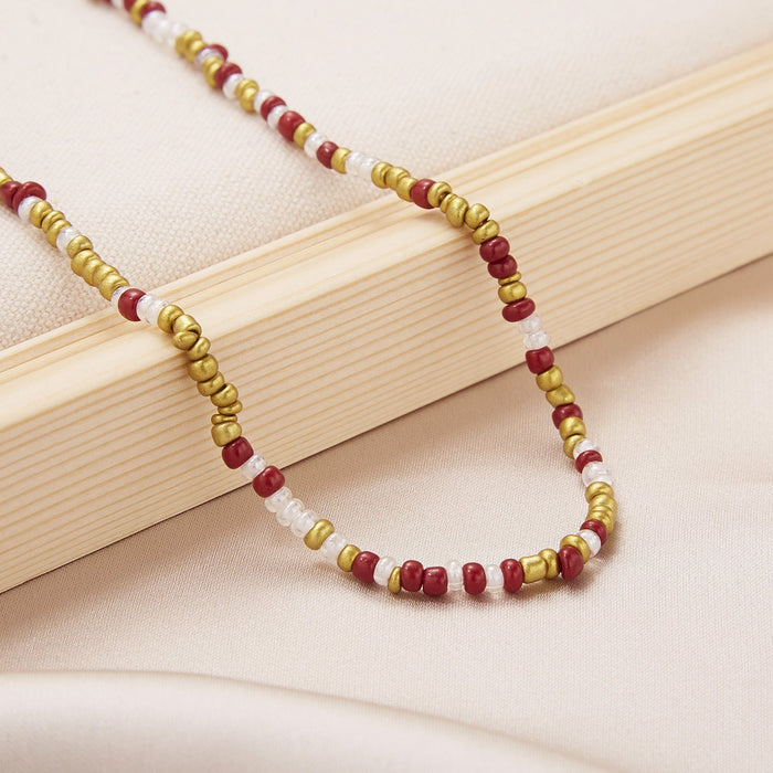 Wholesale transparent colored rice BEADS BEADED neck chain necklace JDC-NE-YinH001 necklaces 颖皓 #3 Wholesale Jewelry JoyasDeChina Joyas De China
