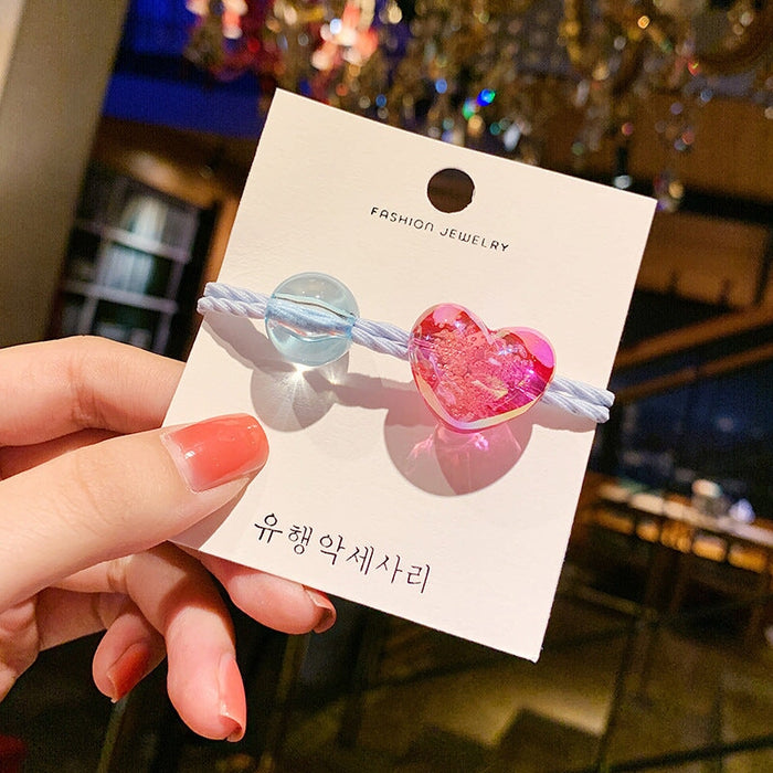 Wholesale transparent love color hair rope JDC-HS-YiT003 Hair Scrunchies 亦桐 Wholesale Jewelry JoyasDeChina Joyas De China