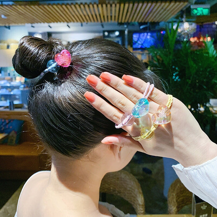 Wholesale transparent love color hair rope JDC-HS-YiT003 Hair Scrunchies 亦桐 Wholesale Jewelry JoyasDeChina Joyas De China
