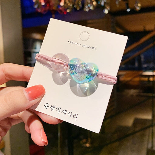 Wholesale transparent love color hair rope JDC-HS-YiT003 Hair Scrunchies 亦桐 Blue Wholesale Jewelry JoyasDeChina Joyas De China