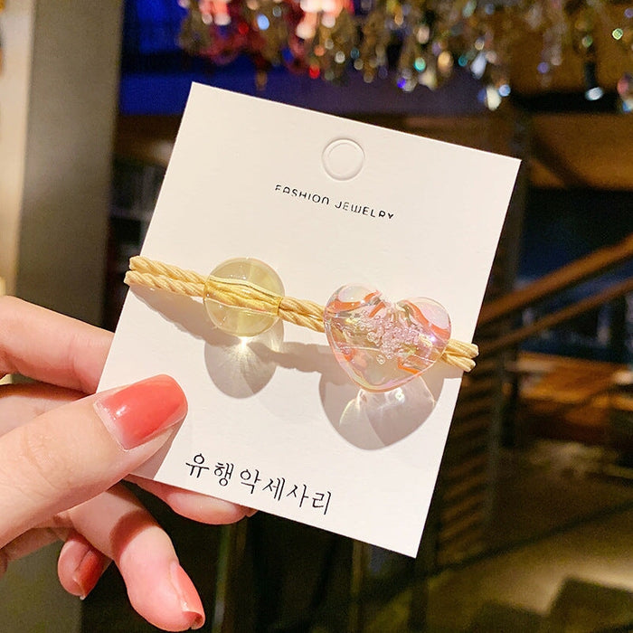 Wholesale transparent love color hair rope JDC-HS-YiT003 Hair Scrunchies 亦桐 Transparent orange Wholesale Jewelry JoyasDeChina Joyas De China