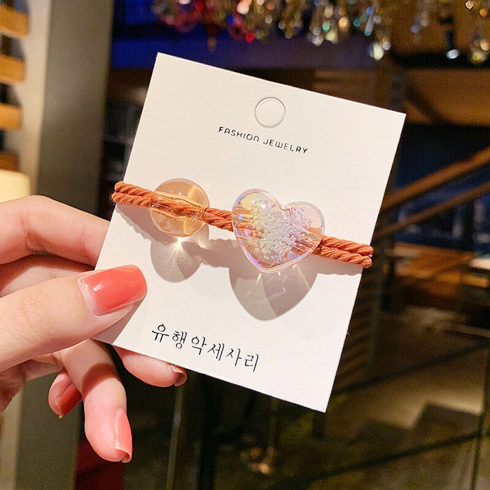 Wholesale transparent love color hair rope JDC-HS-YiT003 Hair Scrunchies 亦桐 Transparent powder Wholesale Jewelry JoyasDeChina Joyas De China