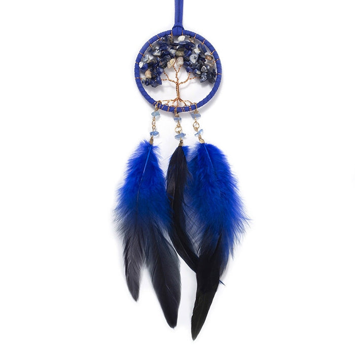 Wholesale Tree of Life Feather Crystal Gravel Weave DreamCatcher Car Pendant JDC-DC-MGu002 Dreamcatcher 梦罟 Wholesale Jewelry JoyasDeChina Joyas De China