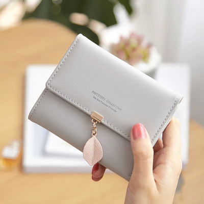 Wholesale Trifold PU Women Wallets JDC-WT-Huob007 Wallet 霍珀 grey Wholesale Jewelry JoyasDeChina Joyas De China