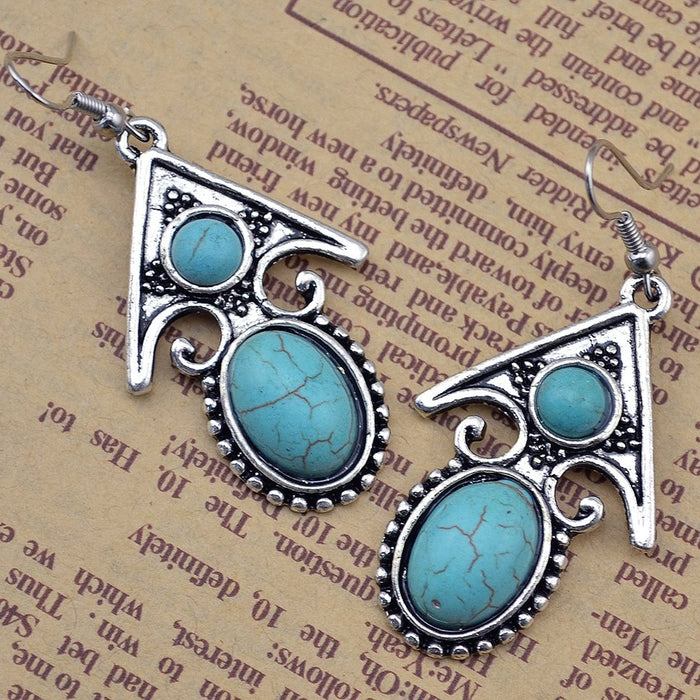 Wholesale Turquoise Alloy Earrings JDC-ES-Yunl009 Earrings 云罗 Wholesale Jewelry JoyasDeChina Joyas De China