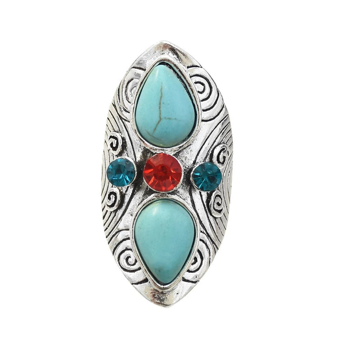 Wholesale turquoise alloy rings JDC-RS-Yunl002 Rings 云罗 Wholesale Jewelry JoyasDeChina Joyas De China