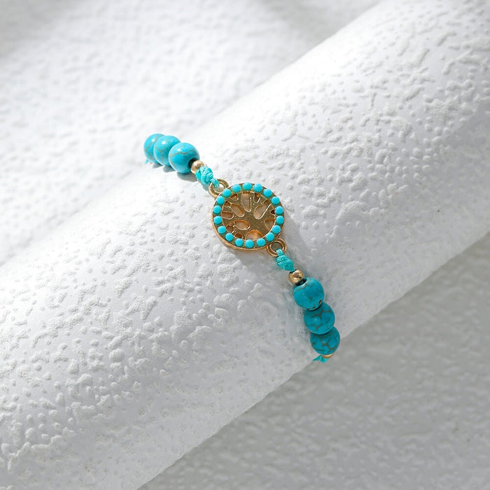 Wholesale turquoise braided alloy bracelet JDC-BT-YiD006 Bracelet 宜达 Wholesale Jewelry JoyasDeChina Joyas De China