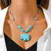 Wholesale turquoise elephant necklace JDC-NE-Weny002 NECKLACE 纹颖 Wholesale Jewelry JoyasDeChina Joyas De China