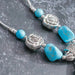 Wholesale turquoise hollow carved necklace JDC-NE-Weny035 NECKLACE 纹颖 Wholesale Jewelry JoyasDeChina Joyas De China