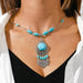 Wholesale Turquoise Hollow Water Drop Necklace JDC-NE-Weny007 NECKLACE 纹颖 Wholesale Jewelry JoyasDeChina Joyas De China