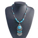 Wholesale Turquoise Hollow Water Drop Necklace JDC-NE-Weny007 NECKLACE 纹颖 Wholesale Jewelry JoyasDeChina Joyas De China