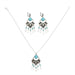 Wholesale Turquoise Leaf Tassel Alloy Earrings Necklace Set JDC-NE-Yunl004 Necklaces 云罗 7072green Wholesale Jewelry JoyasDeChina Joyas De China