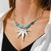 Wholesale Turquoise Maple Leaf Necklace JDC-NE-Weny010 NECKLACE 纹颖 Wholesale Jewelry JoyasDeChina Joyas De China