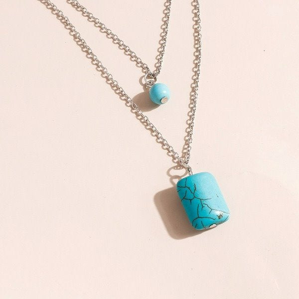 Wholesale turquoise multi-element necklace JDC-NE-Weny020 NECKLACE 纹颖 Wholesale Jewelry JoyasDeChina Joyas De China